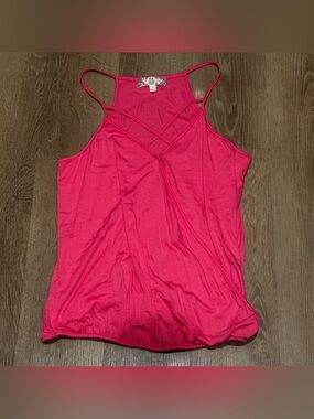 Pink Rose Hot Pink Crisscross Strappy Camisole